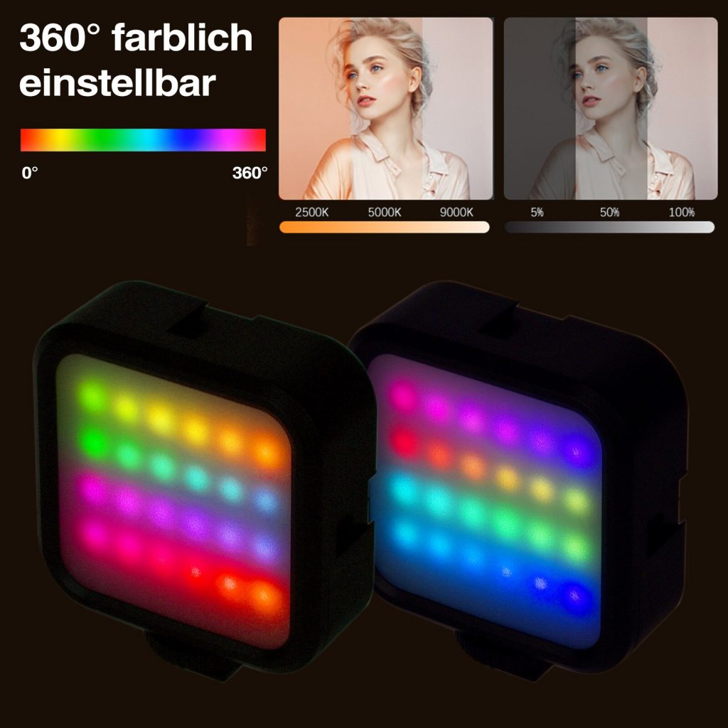Ліхтар накамерний з акумулятором RGB 3.7V 1800mAh, відео світло, 5W, 2500-7000К