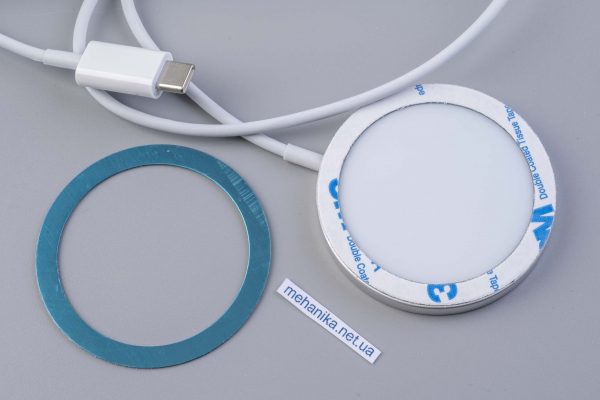 Бездротовий зарядний пристрій з підтримкою Magsafe 15W, Type-C, 100 см, сріблястий колір