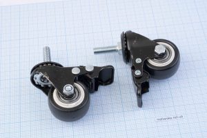 Колесо поворотне універсальне D40, різьбовий кронштейн з стопором