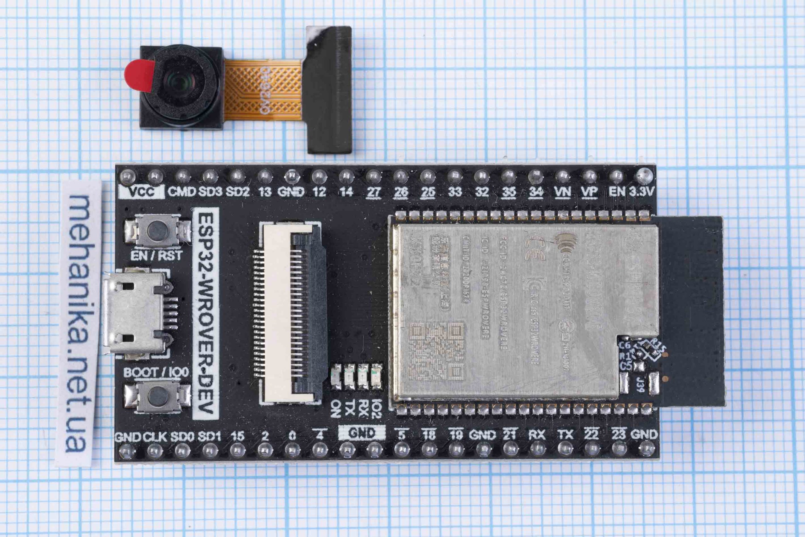 Модуль ESP32-WROVER-DEV V1.6 з камерою OV2640, WiFi/Bluetooth, MicroUSB ...