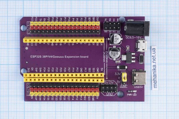Плата розширення для ESP32, термінальний адаптер, 38 контактів (38 PIN), microUSB+Type-C