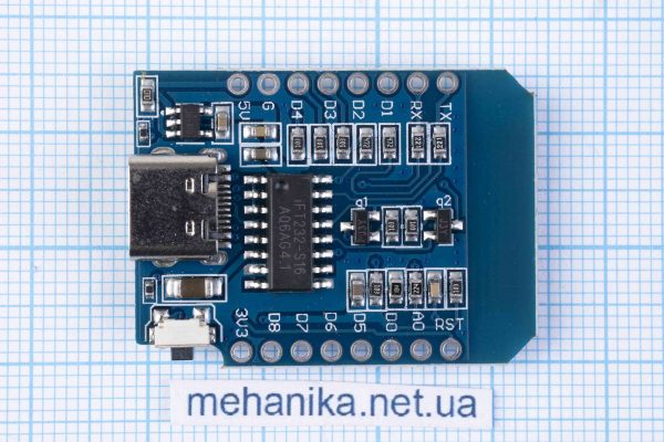 Модуль плата WeMos D1 mini, ESP8266, Type-C