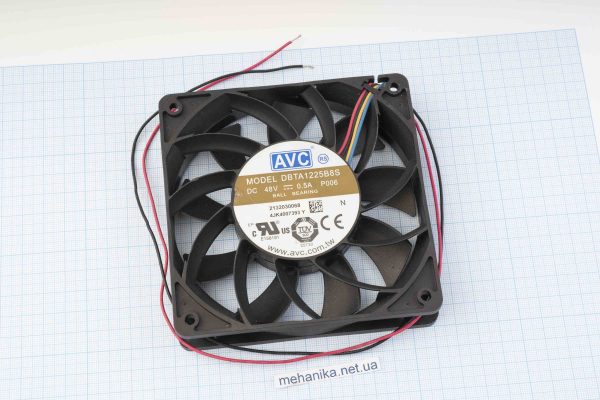 Вентилятор (кулер) корпусний, 120х120х25, 48V, 9 лопастей, 2PIN (для індукційного нагрівача 2500W)