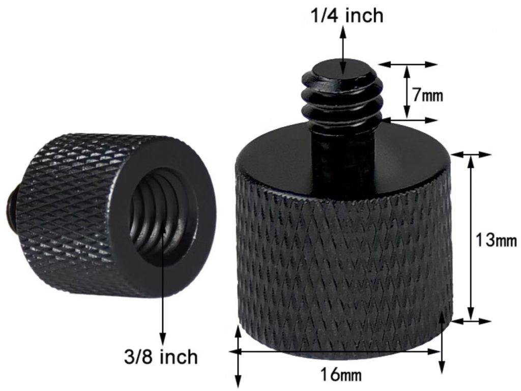 Перехідник-адаптер для фототехніки 1/4" Male (тато) на 3/8" Female (мама)