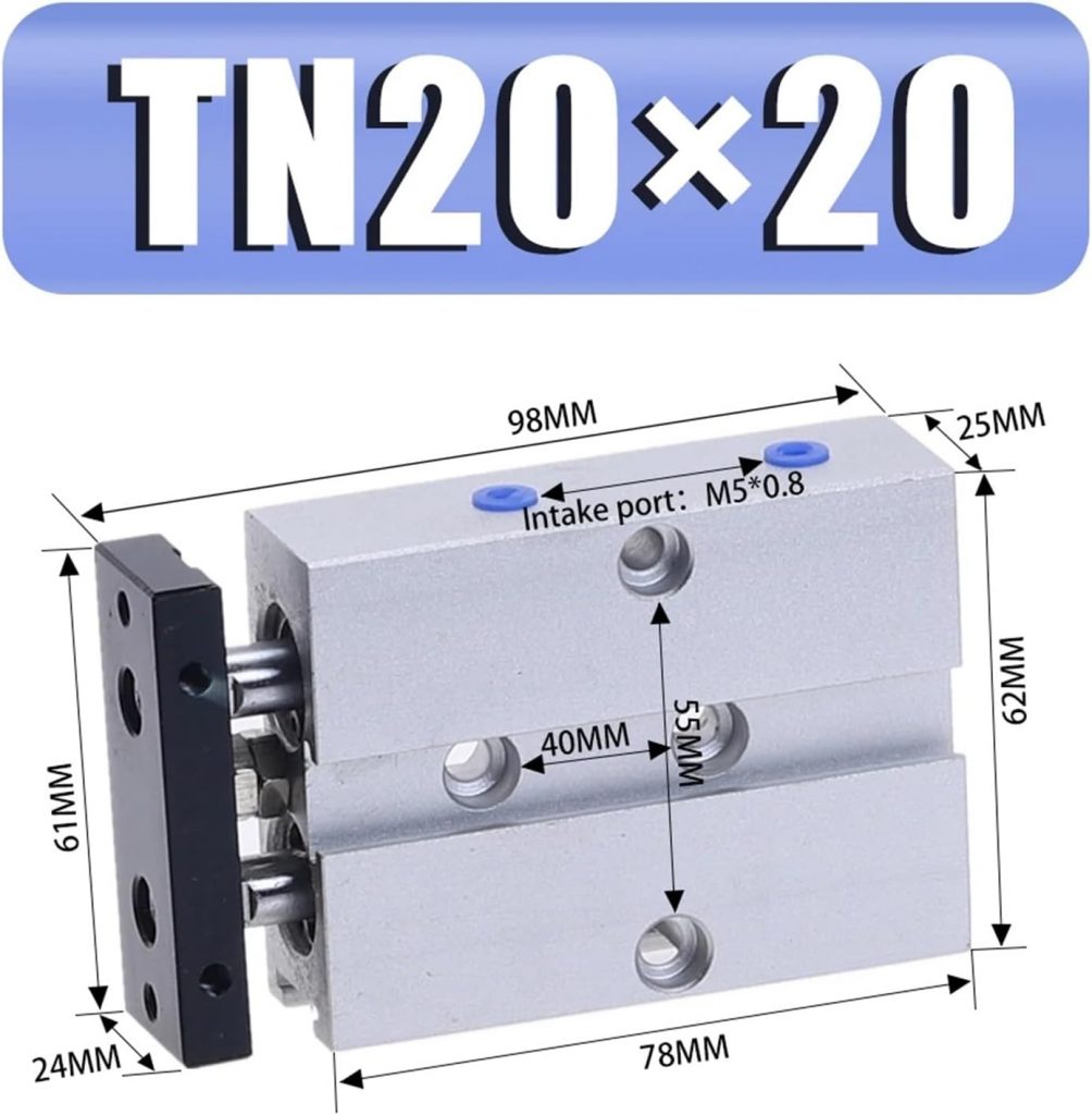 Пневмоциліндр TDA TN20x20