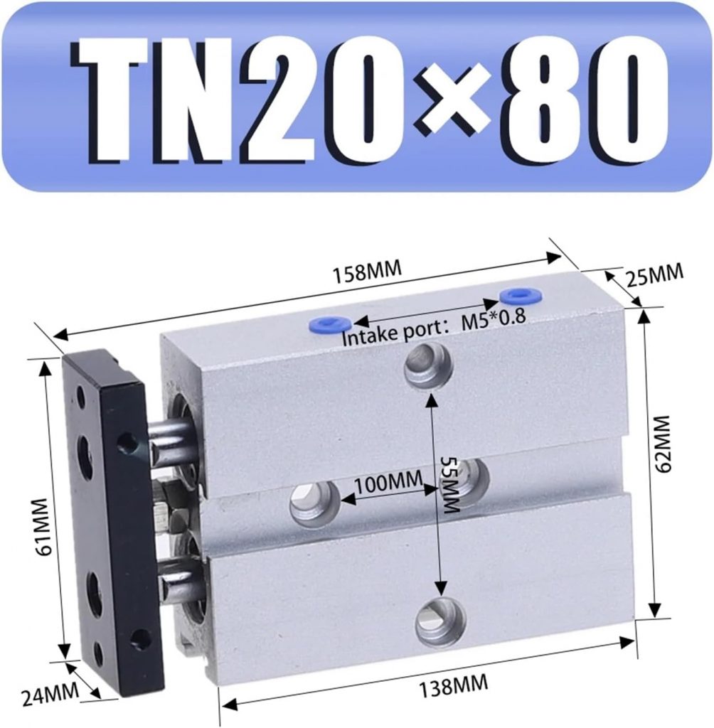 Пневмоциліндр TDA TN20x80