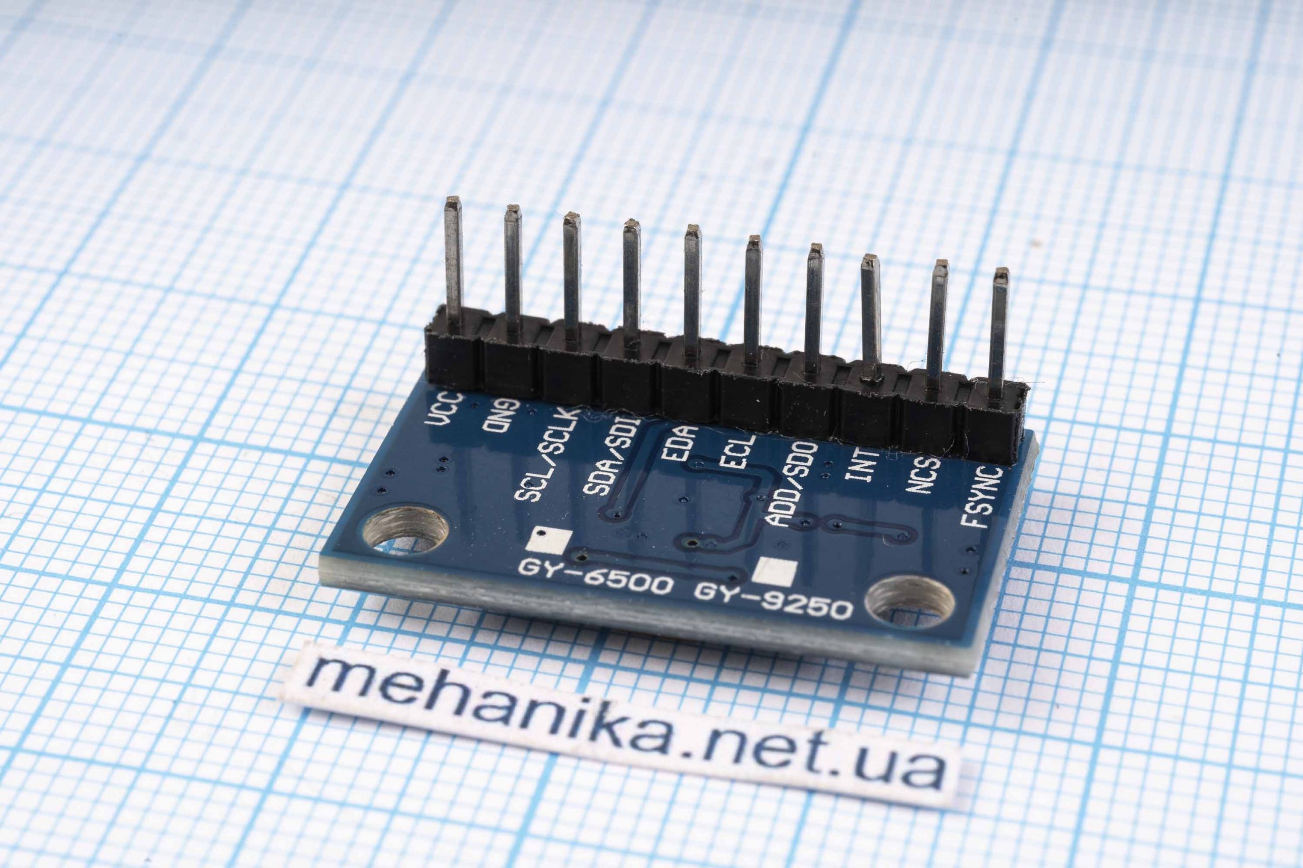 Модуль акселерометра, гіроскопа, магнітометра MPU-9250/6500, 9DoF (3+3+3 осей), з припаяними ножками