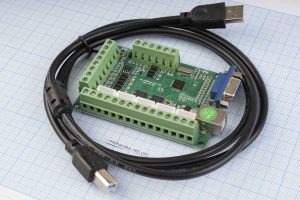 Плата управління ЧПУ + кабель, MACH3 V3.25 USB контролер, COM-порт 5 осей