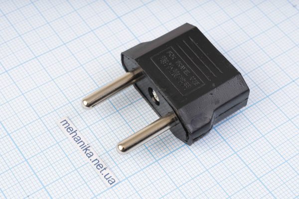 Перехідник 220V/10A з китайської вилки на євро Ф4мм, чорний