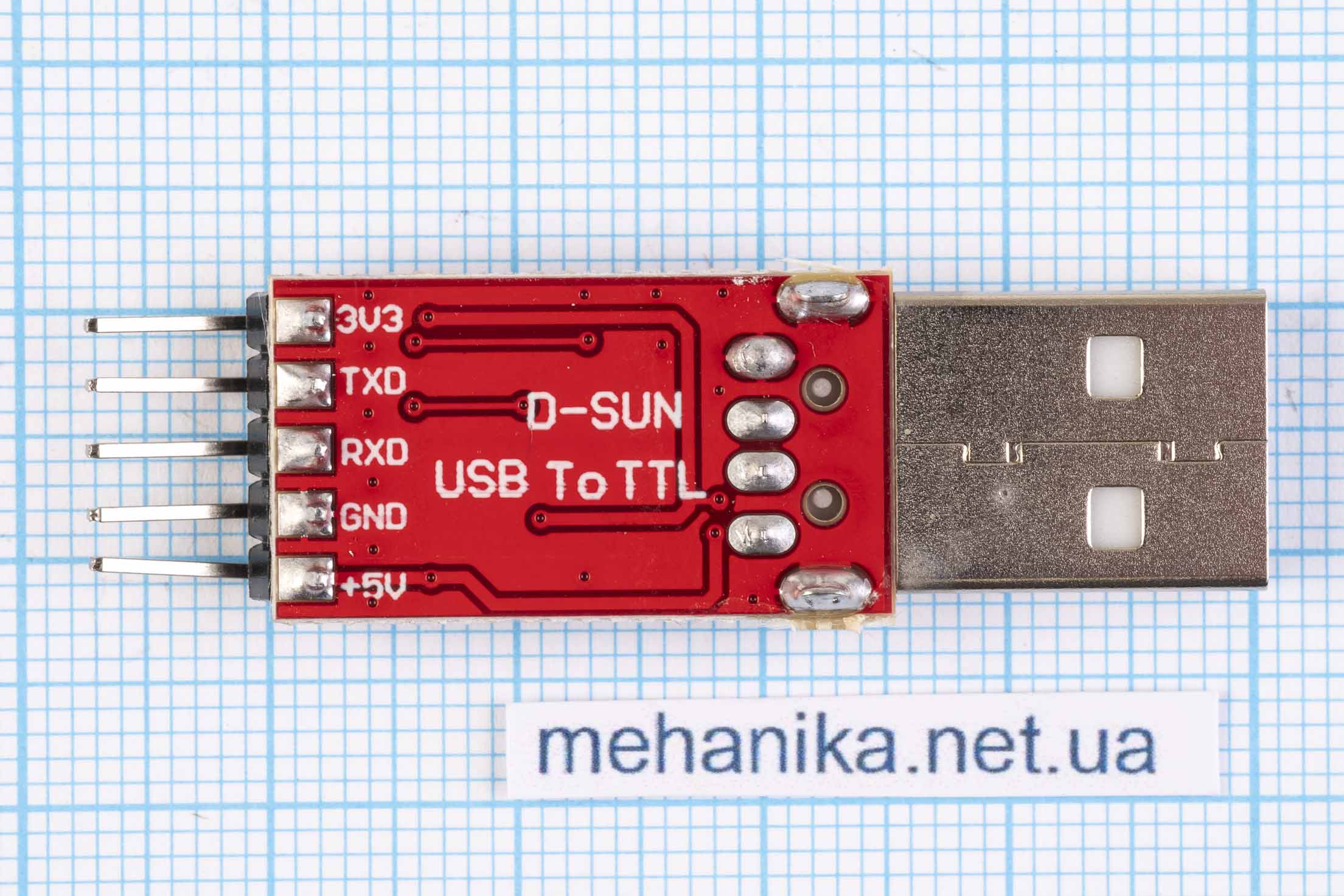 Перехідник (конвертер, адаптер, перетворювач) USB COM UART TTL CP9102+дроти RED