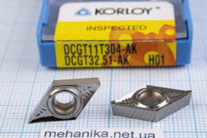 Вставка токарна (різець) DCGT11T304-AK H01 KORLOY 45 HRC