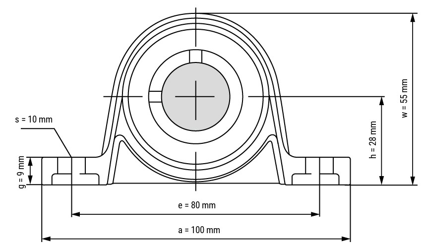 Підшипник опорний фланцевий KP004, 20 мм