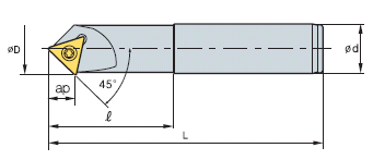 Фасочна фреза TCM C20-25-110, кут фаски 45º, 5-25 мм