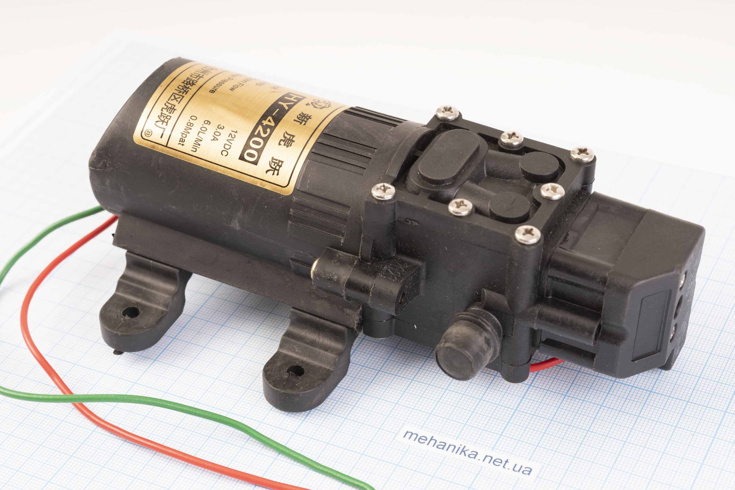Насос мембранний для води, самовсмоктувальний HY-4200, DC 12V/3А, 6 л/хв