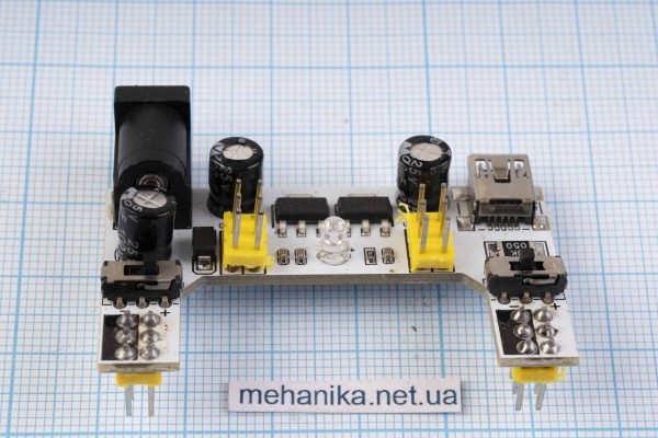 Модуль живлення макетних плат MB-102 3.3/5V, miniUSB