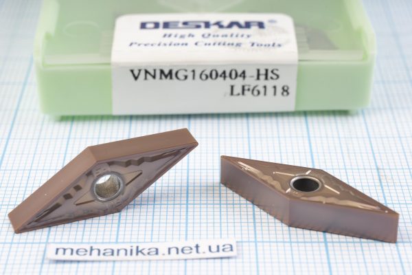 Вставка токарна (різець) VNMG160404-HS LF6118 DESCAR 60 HRC, двохстороння
