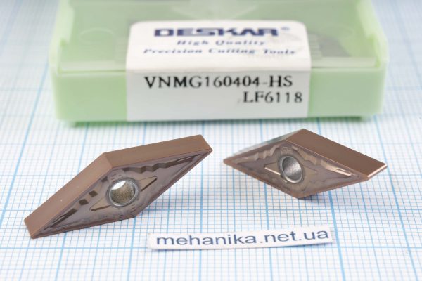 Вставка токарна (різець) VNMG160404-HS LF6118 DESCAR 60 HRC, двохстороння