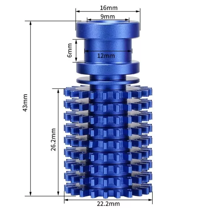 Радіатор модернізований для екструдера (хотенд/hotend) E3D V6, BOWDEN