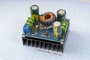 Перетворювач напруги, підвищуючий, стабілізаційний 600W DC-DC, 12-60V/12-80V 16A, з радіатором (пластиковий запобіжник, синя плата)
