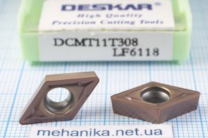 Вставка токарна (різець) DCMT11T308 LF6118 DESCAR 55 HRC