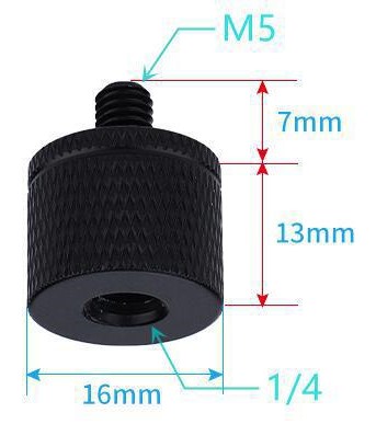 Перехідник-адаптер для фототехніки M5 Male (тато) на 1/4″ Female (мама)