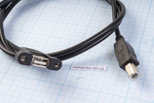 Адаптер-подовжувач USB 2.0 (USB-A Female/USB-B Male) для встановлення в корпус, 100 см