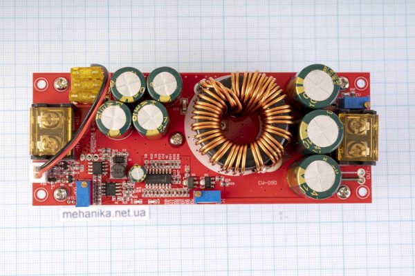 Перетворювач напруги підвищуючий, DC-DC, 10-60V/12-90V 22A 1800W, з кулером (зелений)