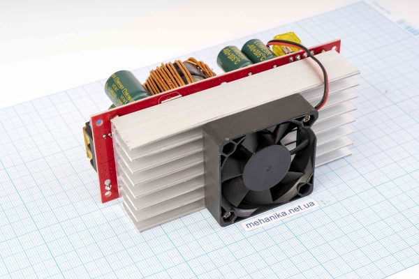 Перетворювач напруги підвищуючий, DC-DC, 10-60V/12-90V 22A 1800W, з кулером (зелений)