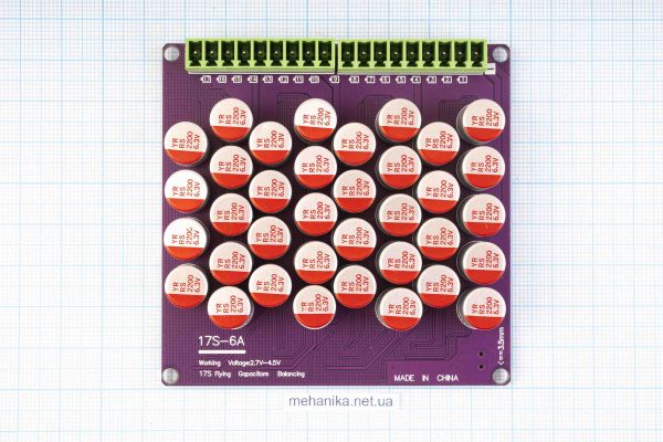 Активний балансир конденсаторний, 17S Li-Ion/LiFePO4, 2.7-4.5V/6А