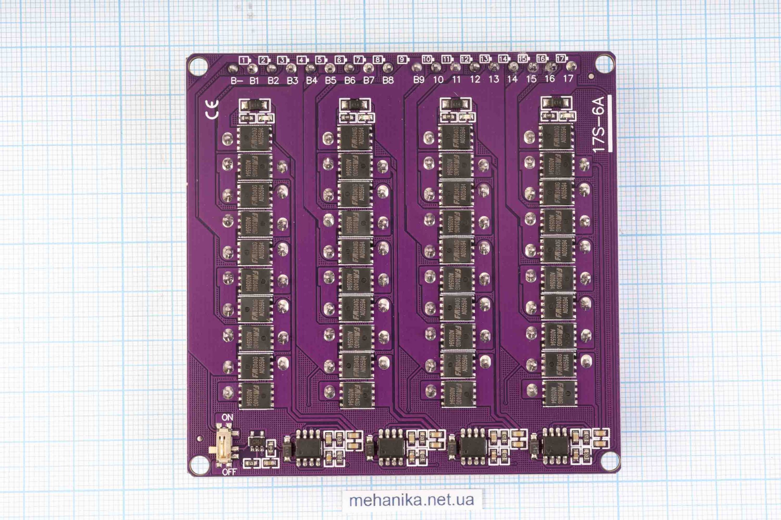 Активний балансир конденсаторний, 17S Li-Ion/LiFePO4, 2.7-4.5V/6А