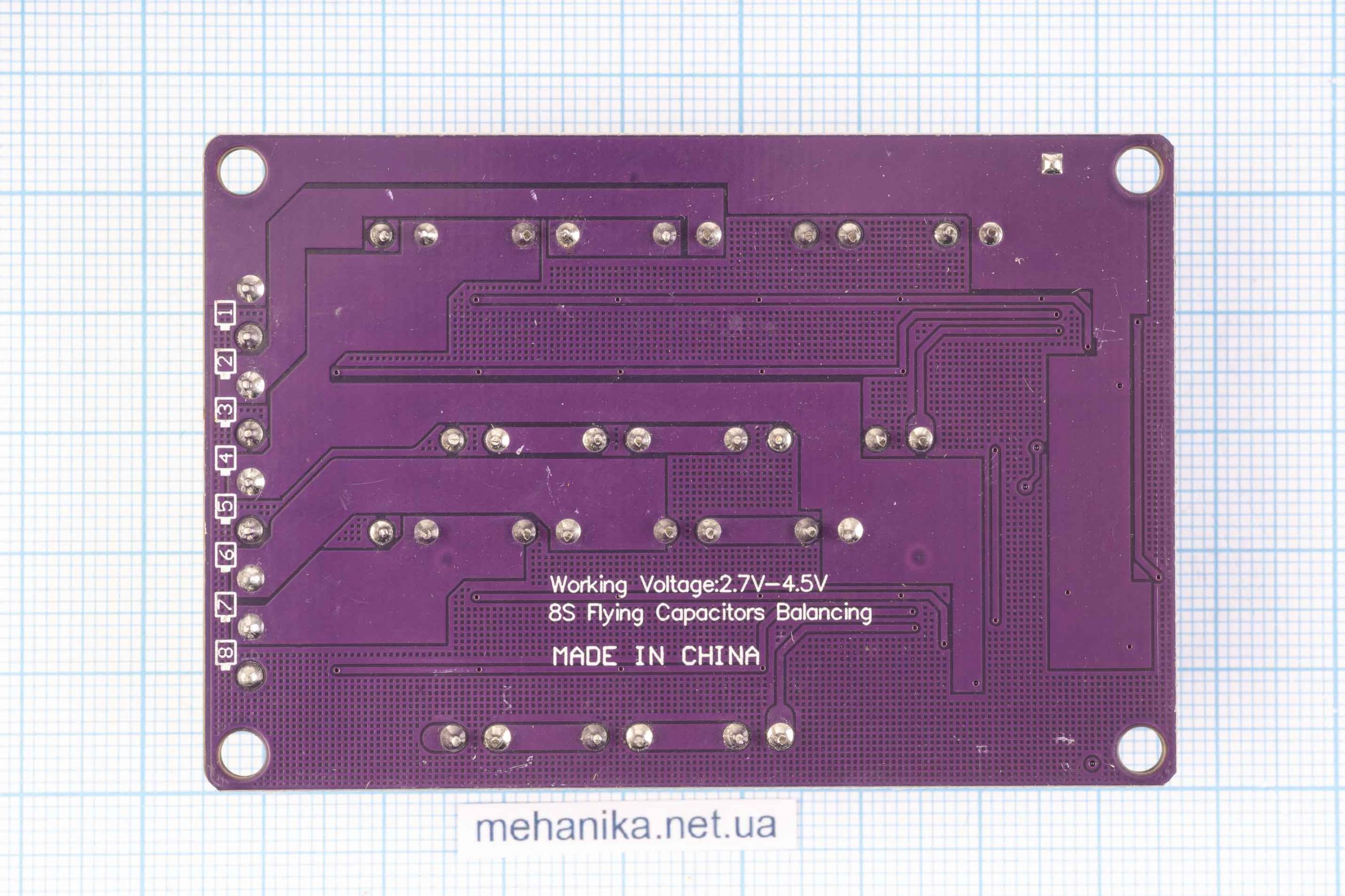 Активний балансир конденсаторний, 8S Li-Ion/LiFePO4, 2.7-4.5V/6А