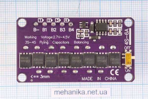 Балансир активний конденсаторний, 3S-4S Li-Ion/LiFePO4, 2.7-4.5V/6А - Зображення 2