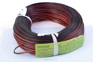 Кабель термостійкий силіконовий, супергнучкий 2х24AWG (червоний+чорний)