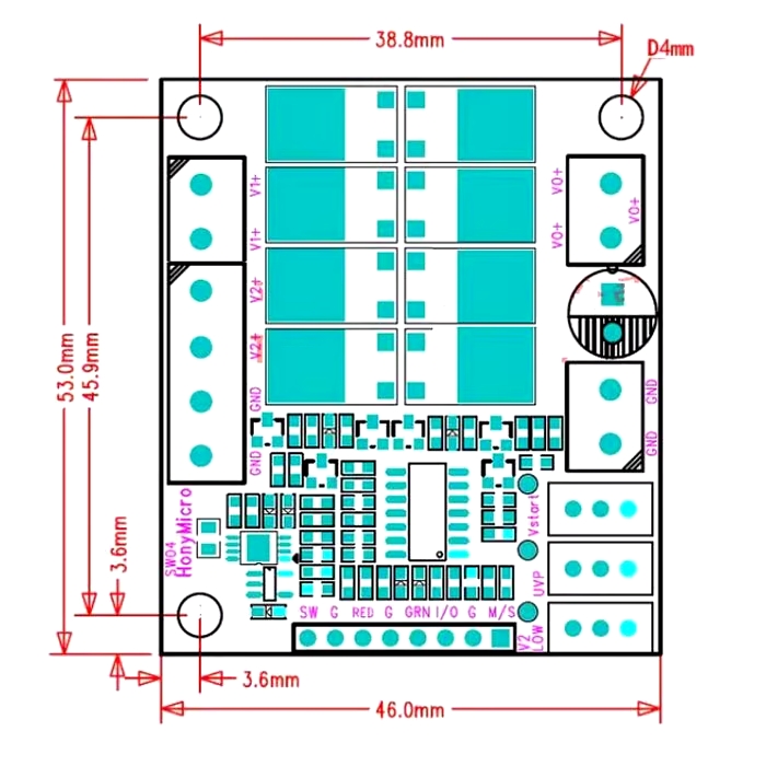 Плата UPS, автоматичний перемикач джерела живлення PowerPath SW04, DC 10-60V/30А