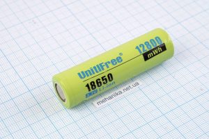 Акумулятор Li-Ion UnitlFree 18650 2000mAh/10A, 12800mWh, випуклий контакт