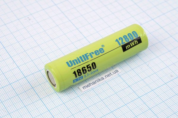 Акумулятор Li-Ion UnitlFree 18650 2000mAh/10A, 12800mWh, випуклий контакт