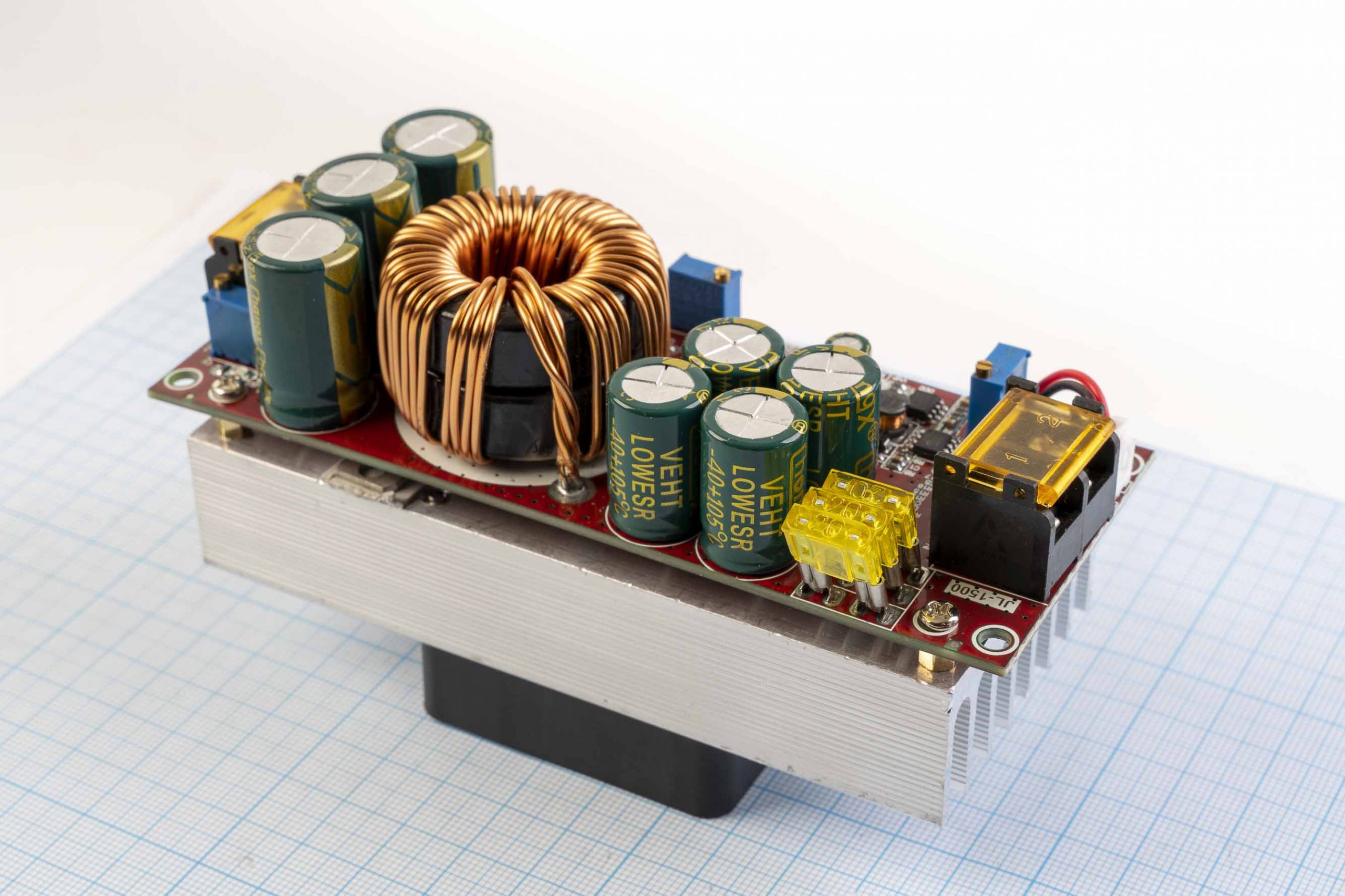 Перетворювач напруги підвищуючий, DC-DC, 10-60V/13-90V 30A 1500W, з кулером (JL-1500)