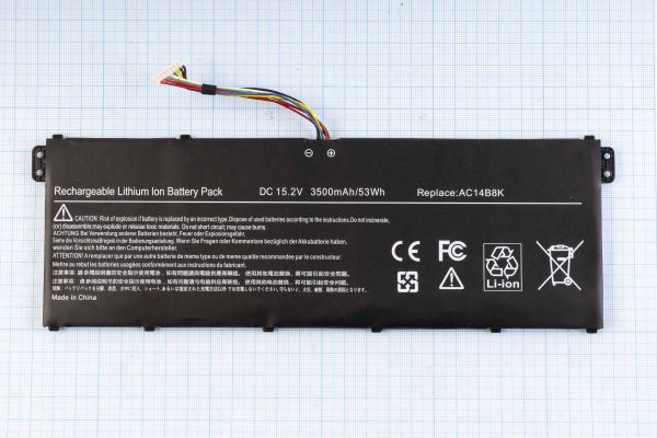Батарея для ноутбука ACER AC14B8K (Aspire: E5-771, Aspire: E2-111, ES1-511, V3-371 series) 15.2V 3500mAh/53Wh