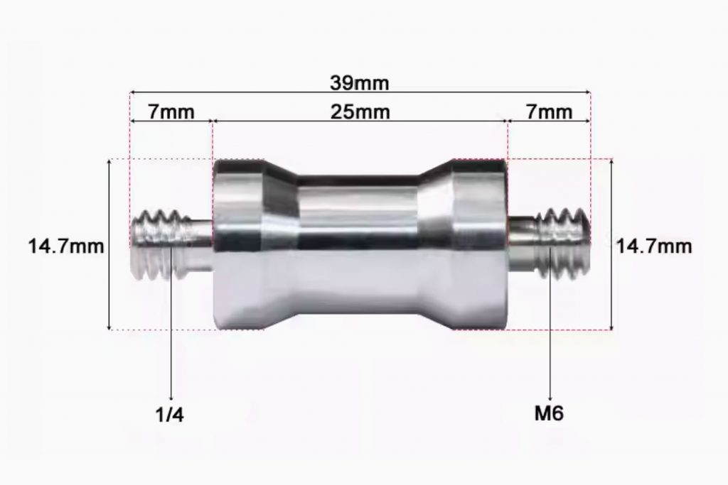 Перехідник-адаптер різьбовий 1/4″ Male (тато) на M6 Male (тато)