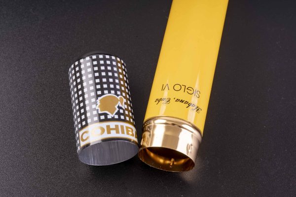 Футляр (кейс) для 1-ї сигари, алюмінієвий, жовтий, COHIBA Siglo VI