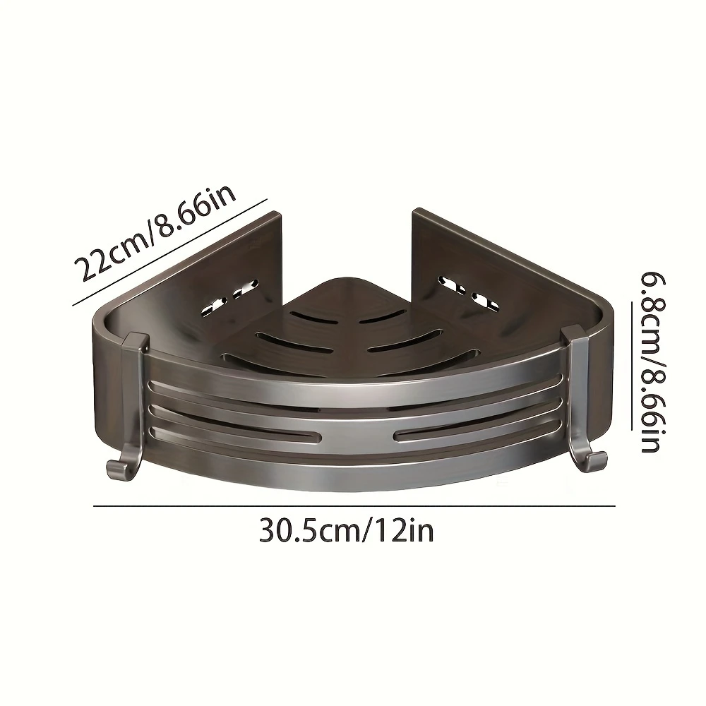 Поличка для ванної металева кутова з клейким кронштейном