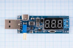 Перетворювач напруги, підвищуючий/знижуючий HW-132B, USB-A, Type-C, DC-DC, 3.5V-12V/1.2V-24V, 3W