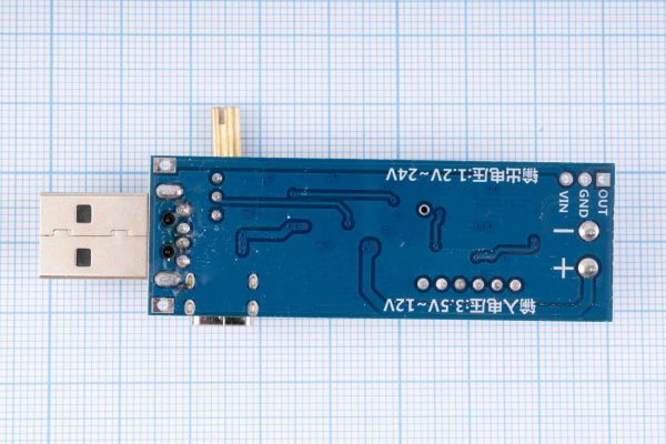 Перетворювач напруги, підвищуючий/знижуючий HW-132B, USB-A, Type-C, DC-DC, 3.5V-12V/1.2V-24V, 3W
