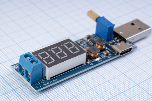 Перетворювач напруги, підвищуючий/знижуючий HW-132B, USB-A, Type-C, DC-DC, 3.5V-12V/1.2V-24V, 3W