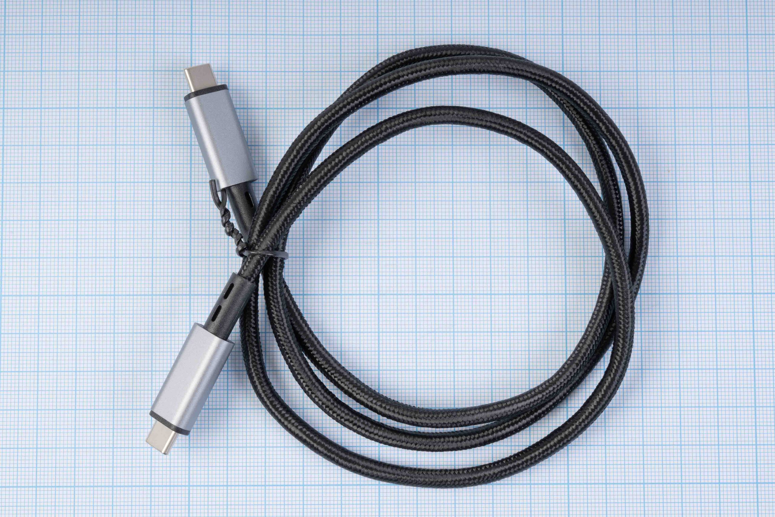 Кабель USB Type-C/USB Type-C 4.0, 100 см, 5A/240W, плетений, підтримка iPhone 15/16/17