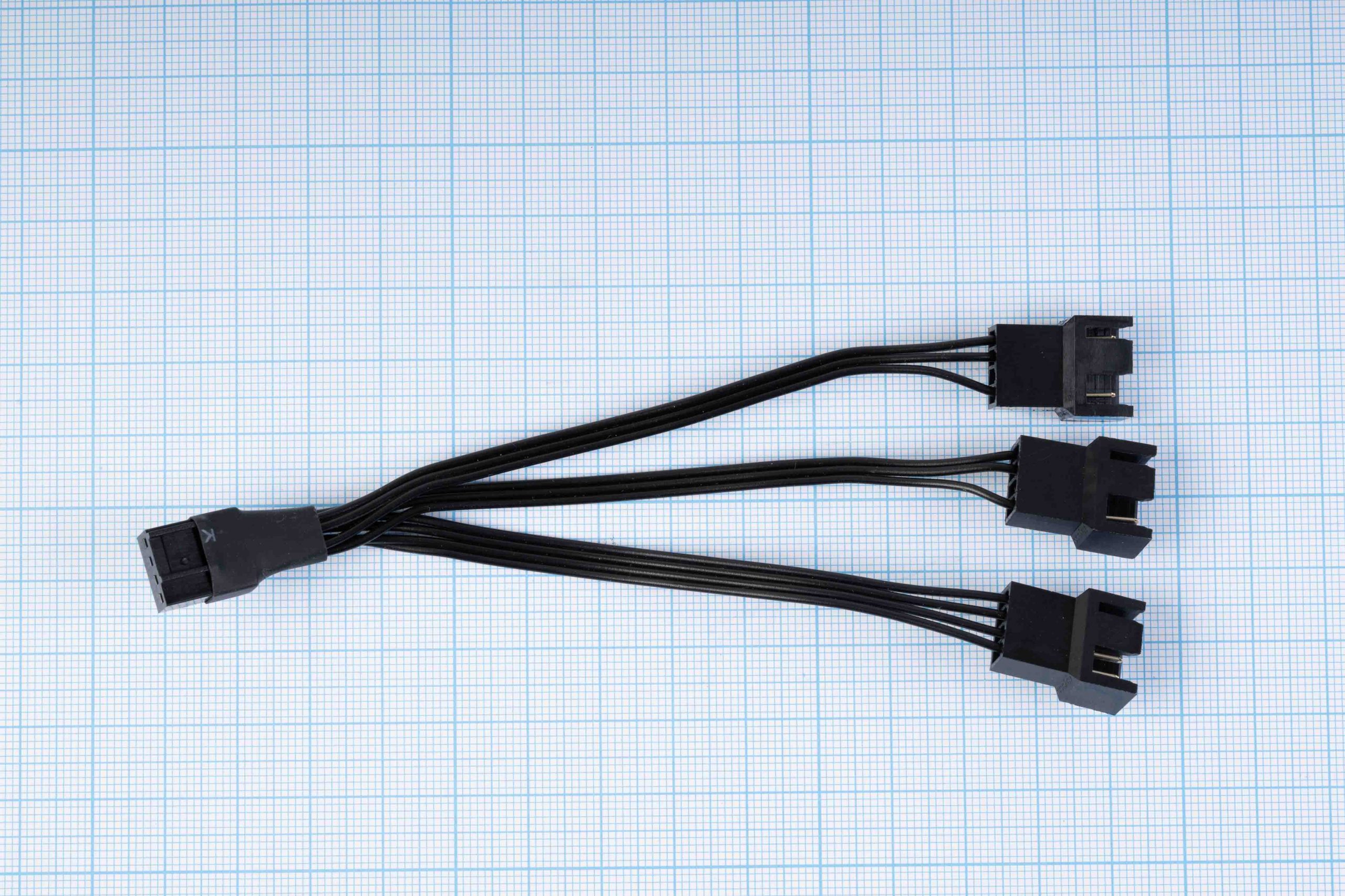 Кабель-розгалужувач 4-Pin PWM для вентиляторів (1 до 3), сумісний з 3-Pin, 10 см