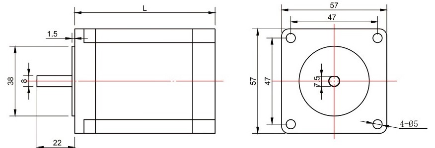 Кроковий двигун трифазний Nema23(57) Times Brilliant 57HCY56AL3-TFA 0.9Nm, 5.8А