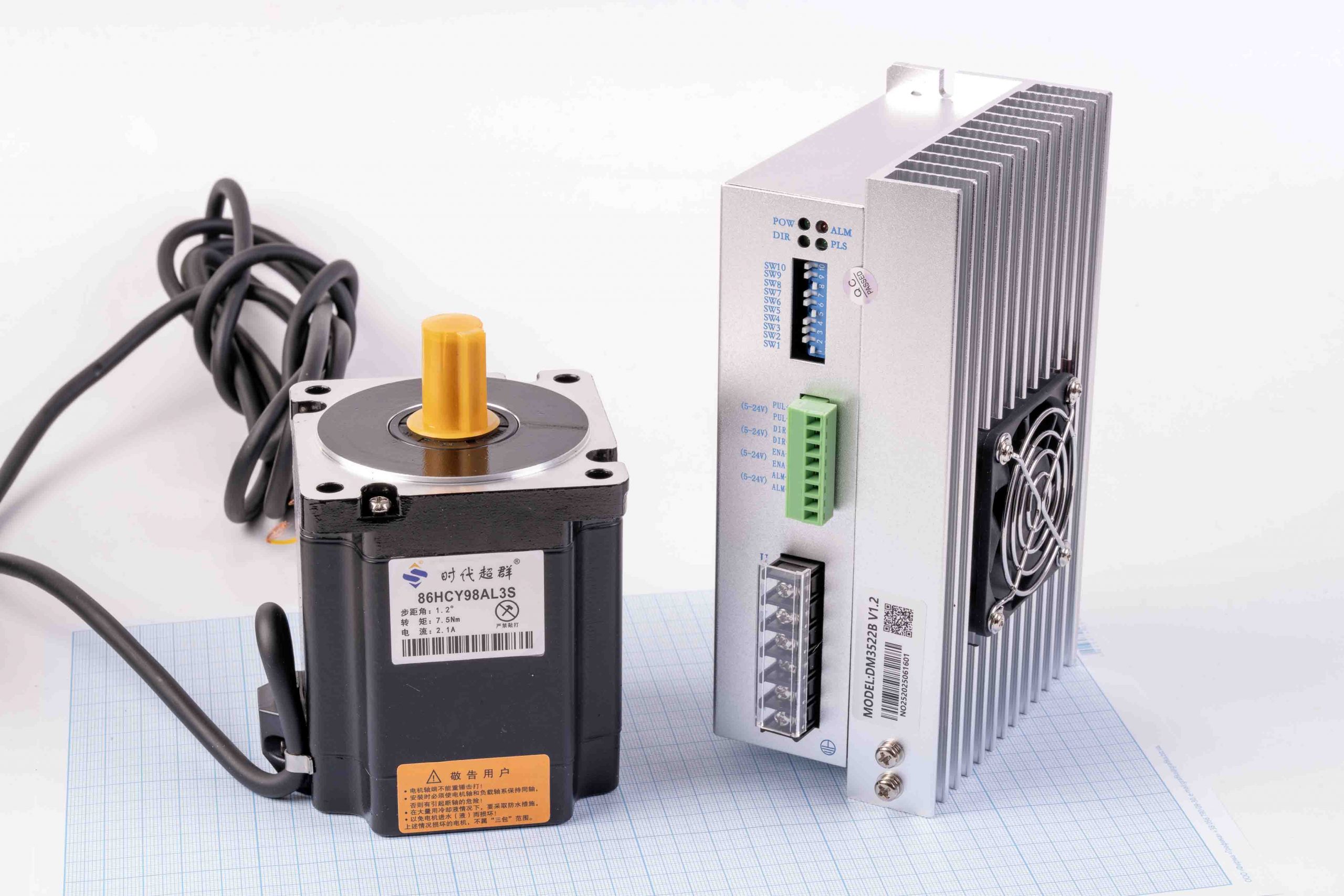 Кроковий двигун з енкодером Nema34(86) Times Brilliant 86HCY98AL3S 7.5Nm, 2.1А + гібридний серводрайвер DM3522B, кабель 200 см