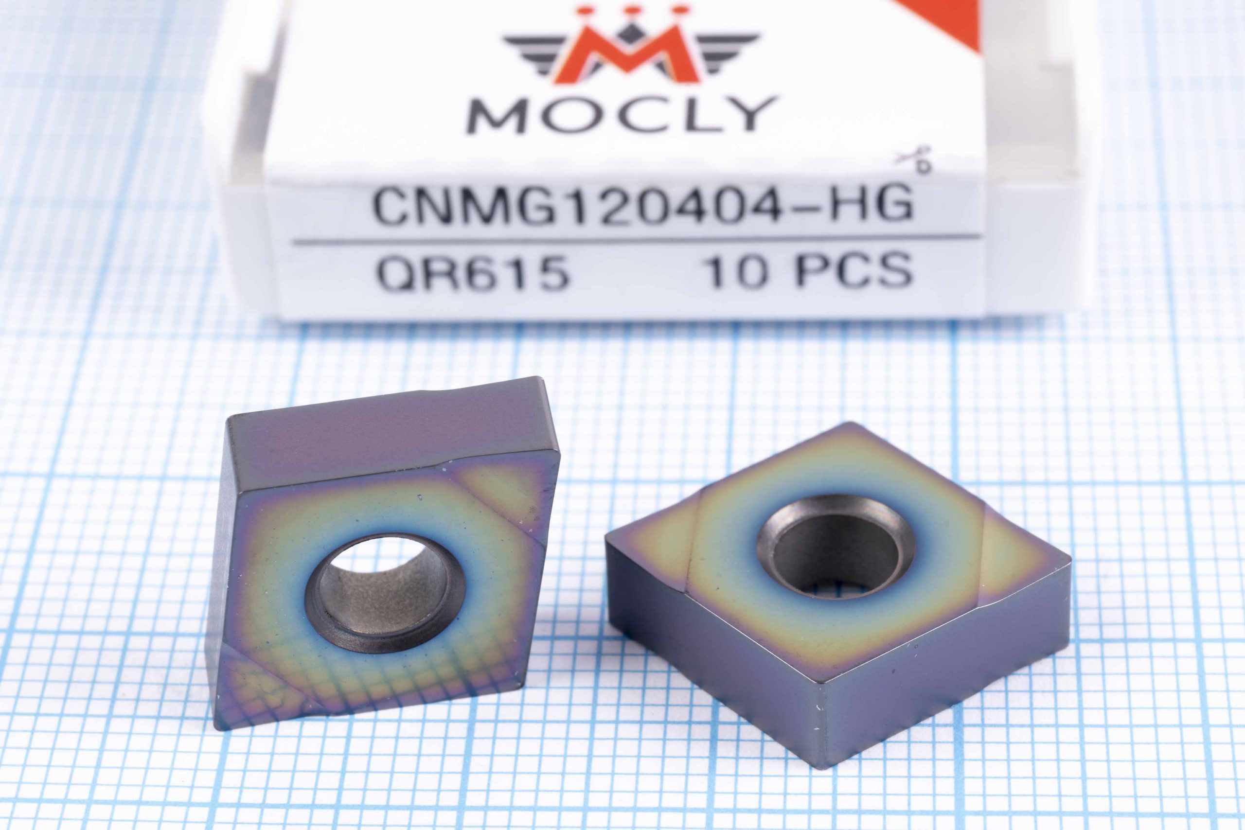 Вставка токарна (різець) CNMG120404-HG QR615 MOCLY 68 HRC, двохстороння