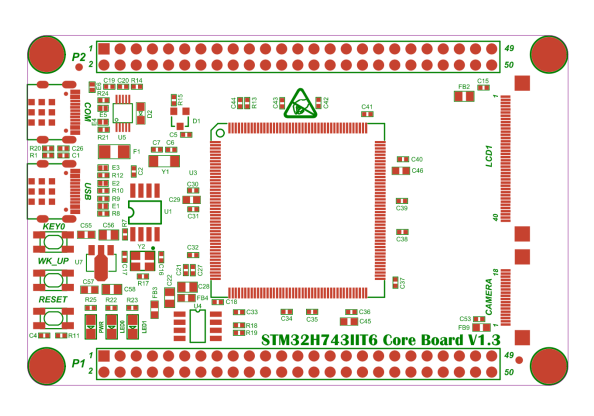 Системна плата STM32H723ZGT6 (550MHz, 32MB SDRAM, 16MB Flash)